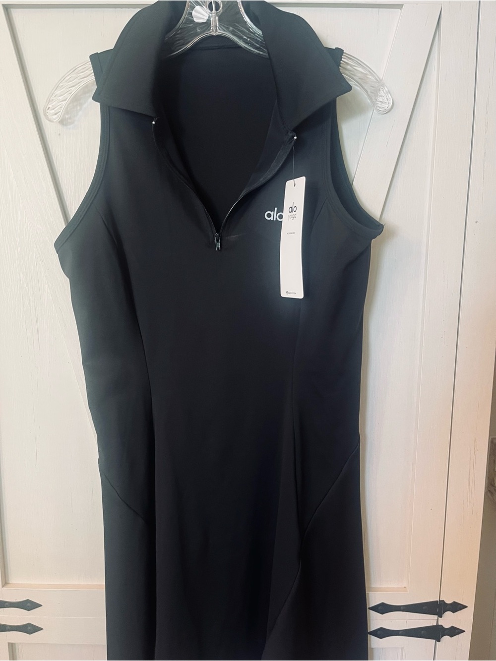 ALO Yoga Black Sleeveless Zip-Collar Performance Dress xl - Picture 2 of 3